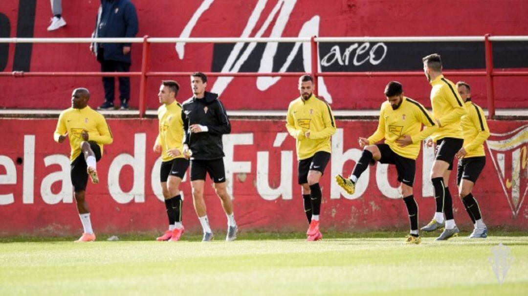 Imagen del entrenamiento de los rojiblancos de este jueves