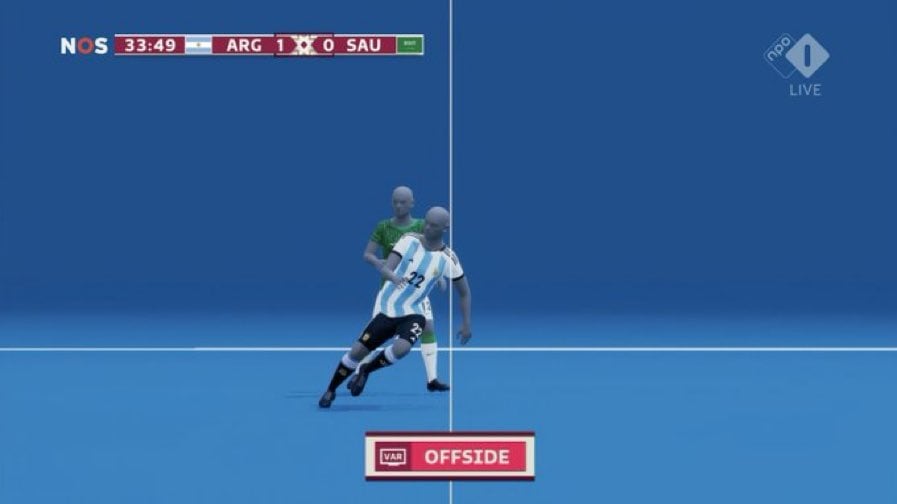 Imagen del polémico fuera de juego de Lautaro Martínez