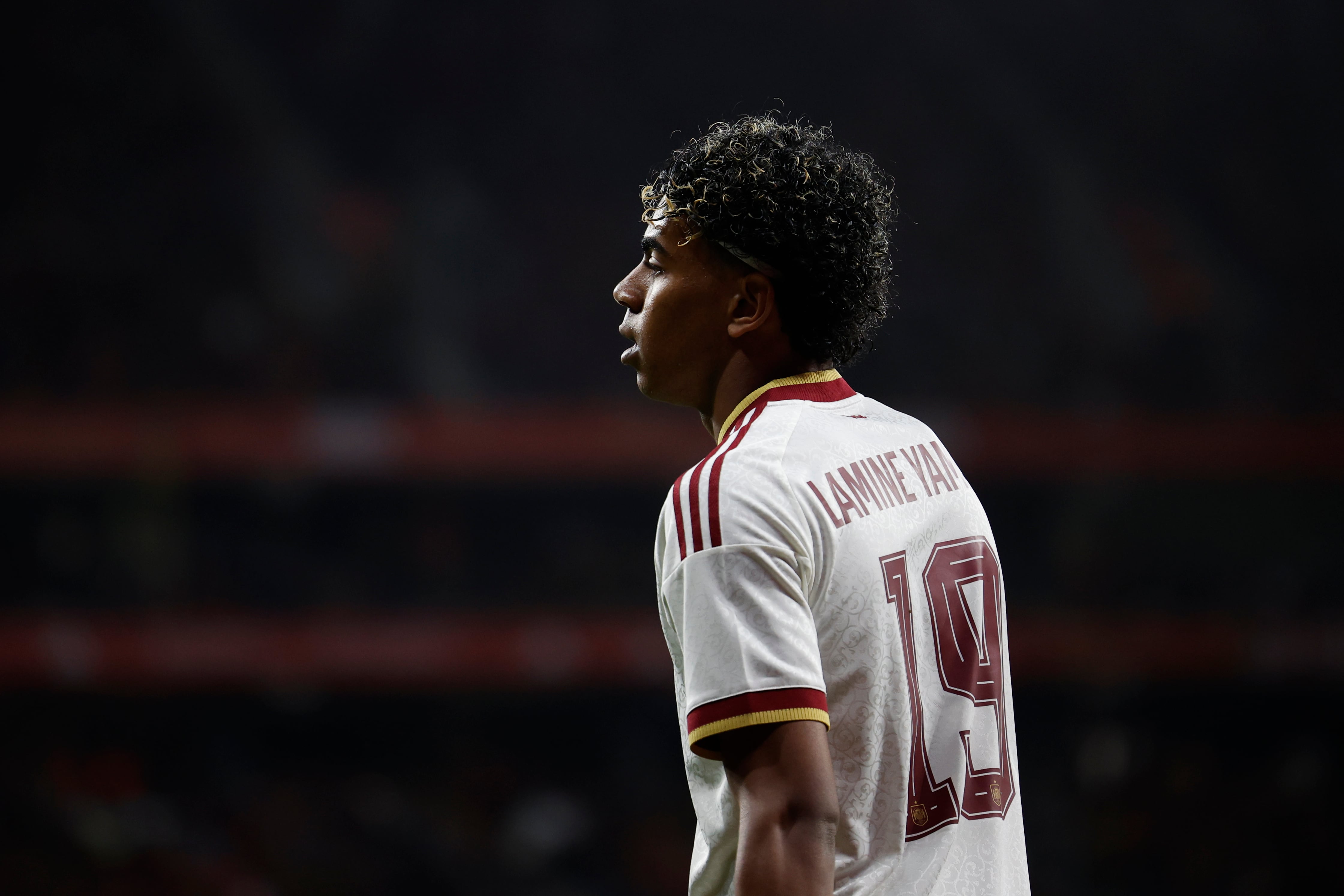 Lamine Yamal, en el amistoso en Cornellà entre España y Egipto