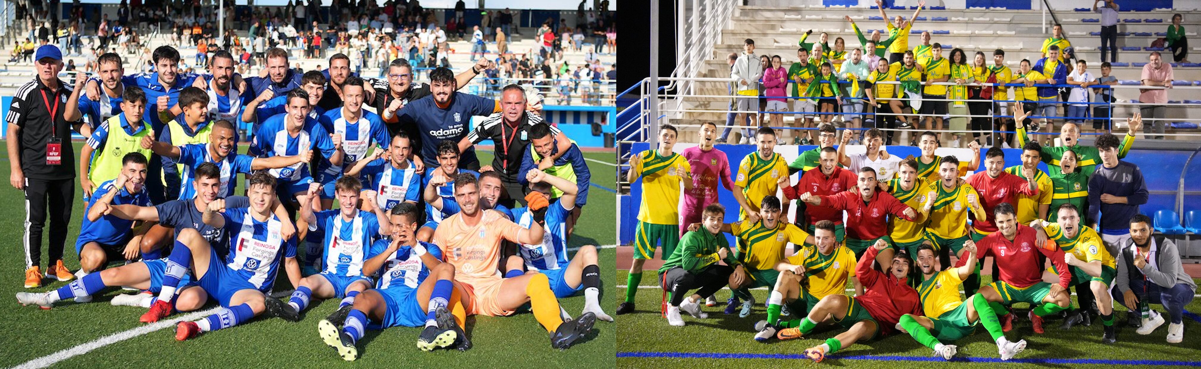 Las plantillas de Naval y Trope festejando su pase a la final