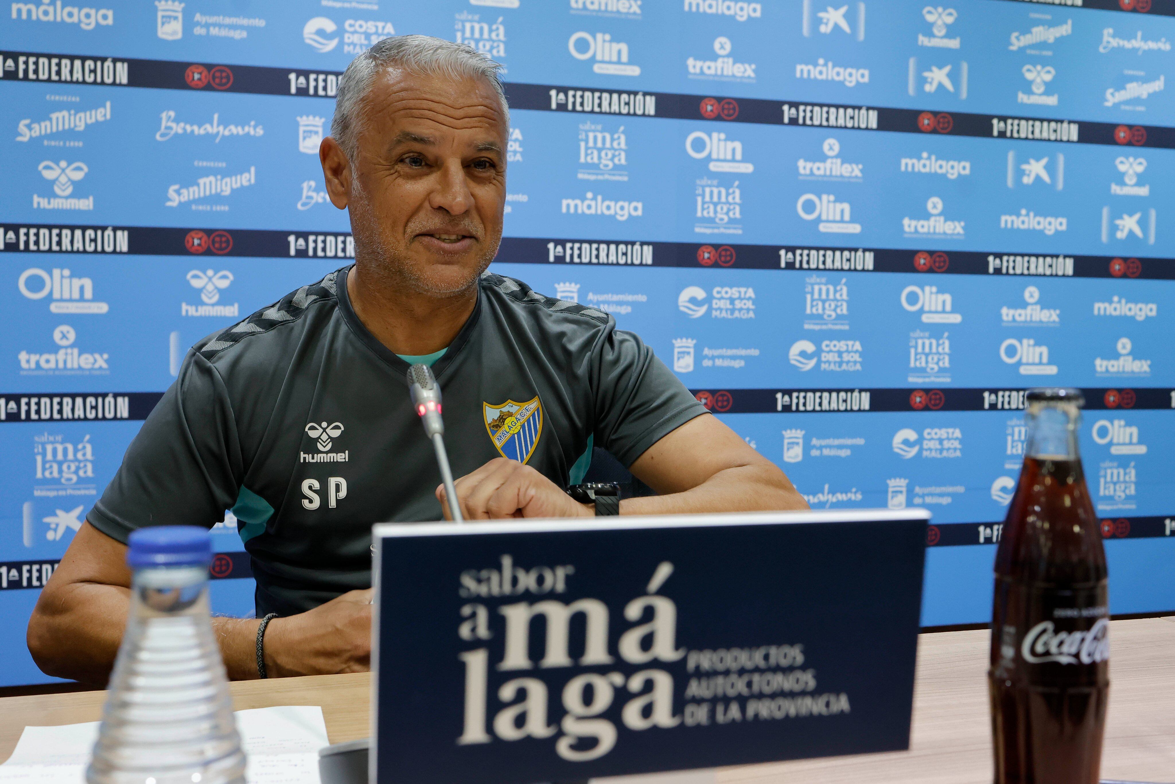 Sergio Pellicer, en la sala de prensa de La Rosaleda