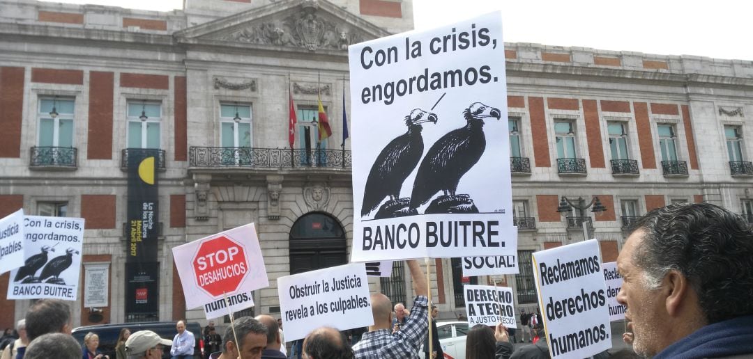 Manifestación anti desahucios en Madrid