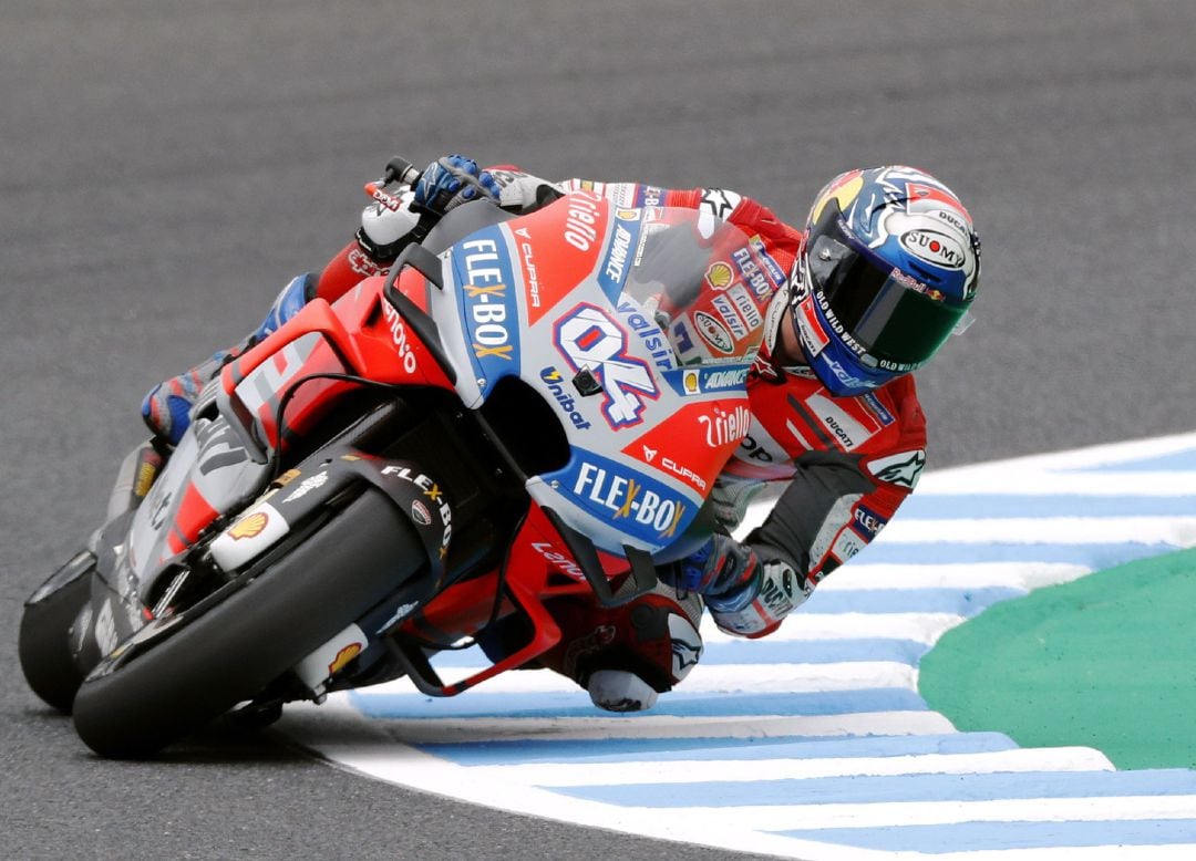 El piloto italiano de MotoGP Andrea Dovizioso, durante una sesión de práctica de MotoGP de Japón.