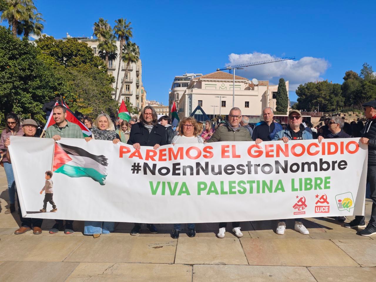 Un momento de la protesta este sábado en las calles de Málaga