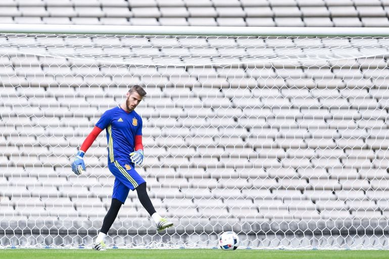 De Gea, durante un entrenamiento