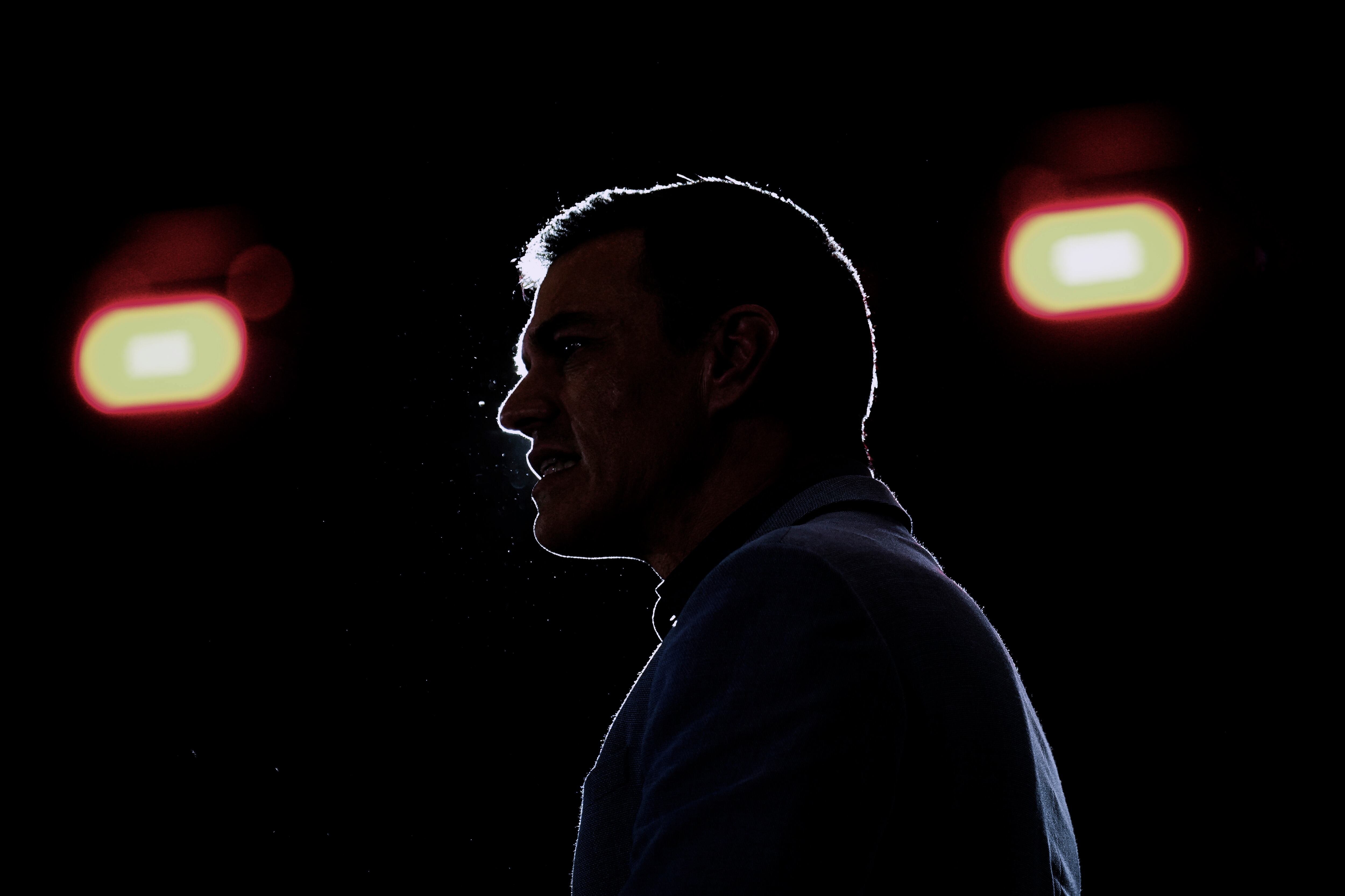 El presidente del Gobierno, Pedro Sánchez, durante el acto de cierre de campaña de las elecciones del 28M que los socialistas celebran este viernes en Barcelona.