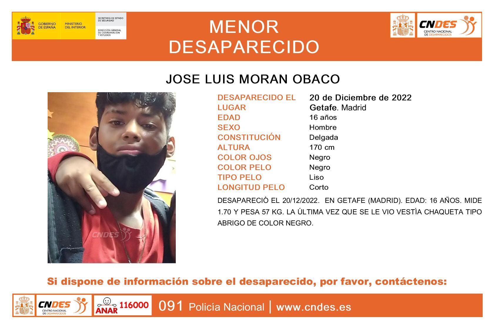 José Luis Morán Obaco, desaparecido en Getafe