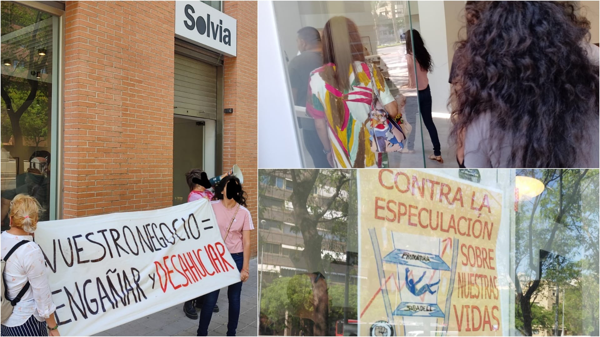 Varios momentos de la protesta Sindicat de Barri en Solvia