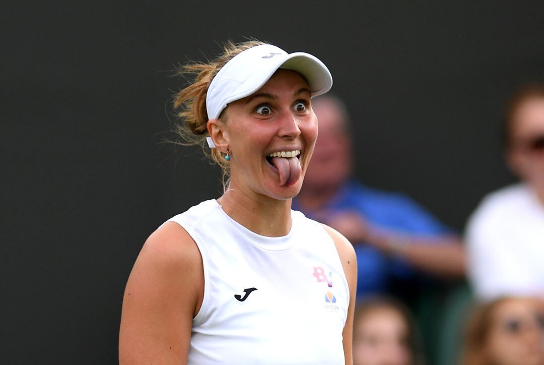 Haddad Maia durante el encuentro ante Muguruza en Wimbledon.