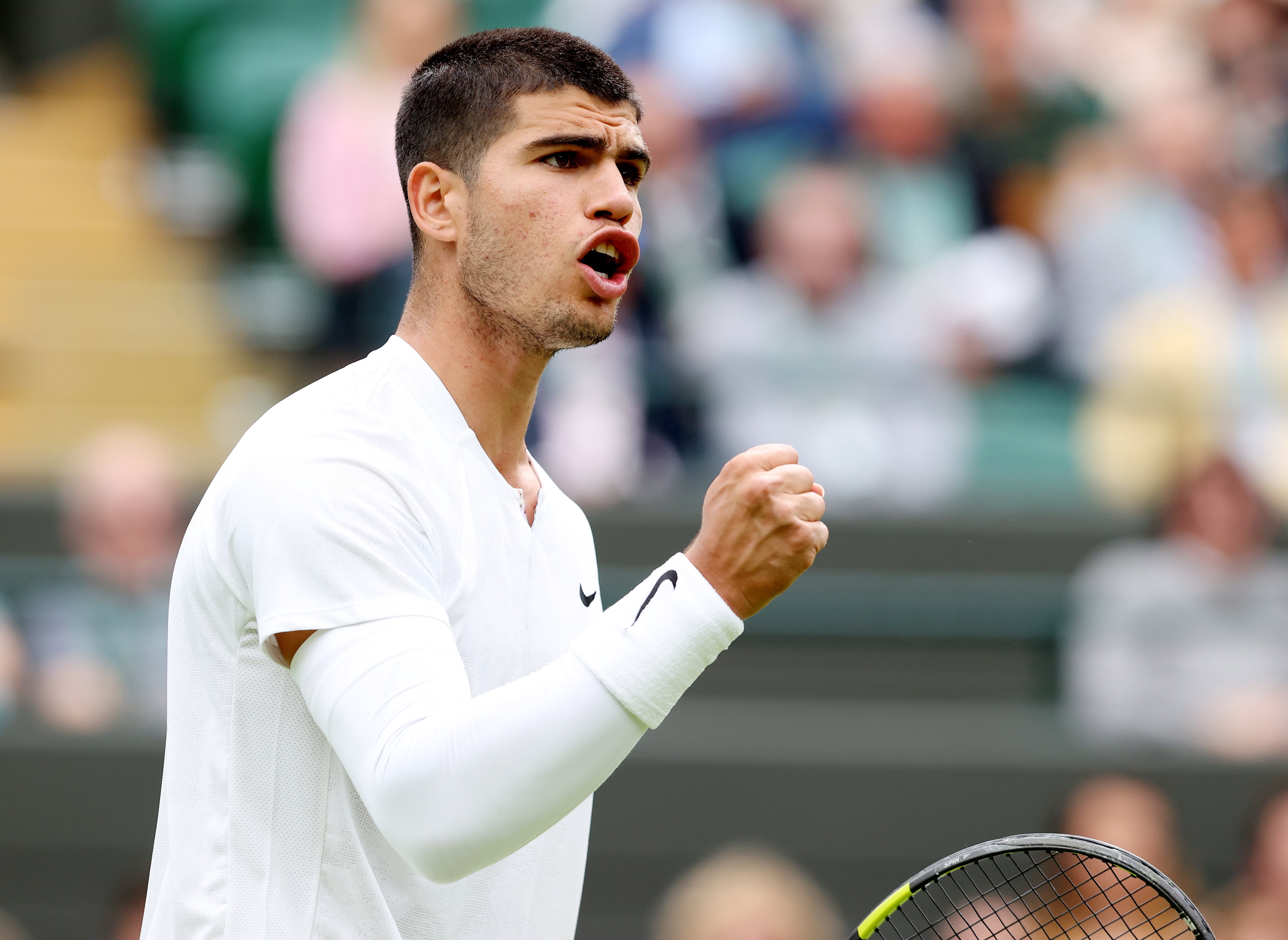 Carlos Alcaraz juega hoy en Wimbledon contra Tallon Griekspoor EFE/KIERAN GALVIN