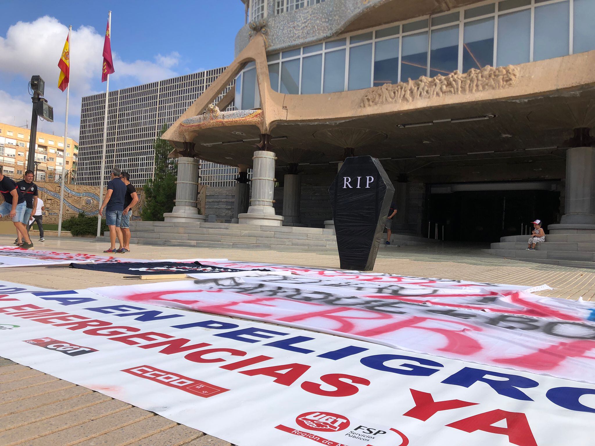 Protesta de los bomberos del Consorcio de Extinción de Incendios y Salvamento de la Región de Murcia