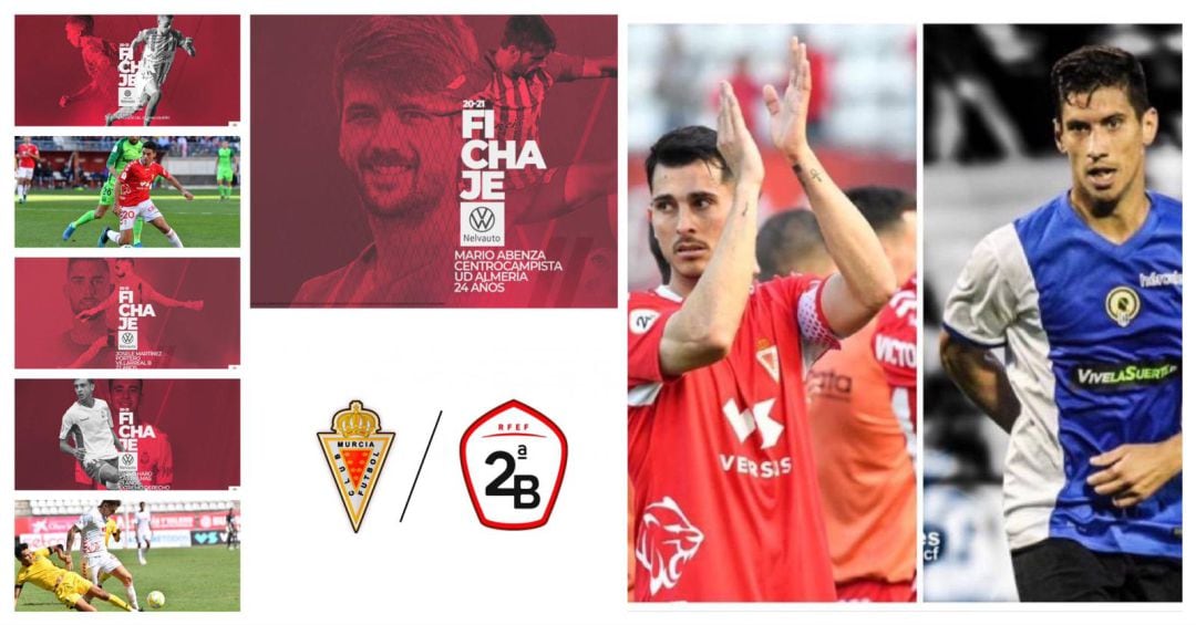 Algunos de los protagonistas del mercado de fichajes del Real Murcia esta temporada 2020-21