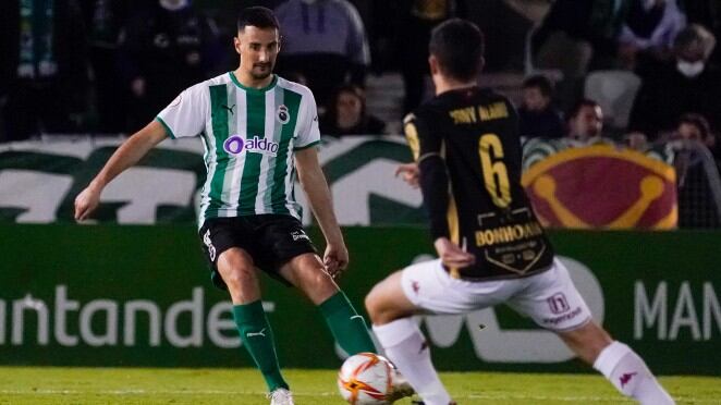 Pol Moreno, durante el partido frente a la Cultural Leonesa