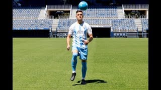 El jugador del Málaga Luismi Sánchez