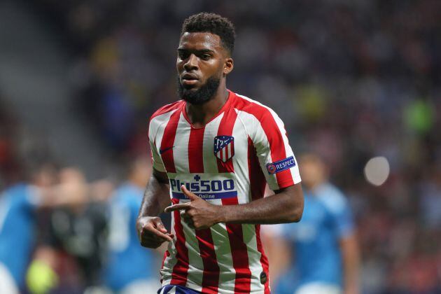 Lemar, durante el partido del Atlético de Madrid de Champions