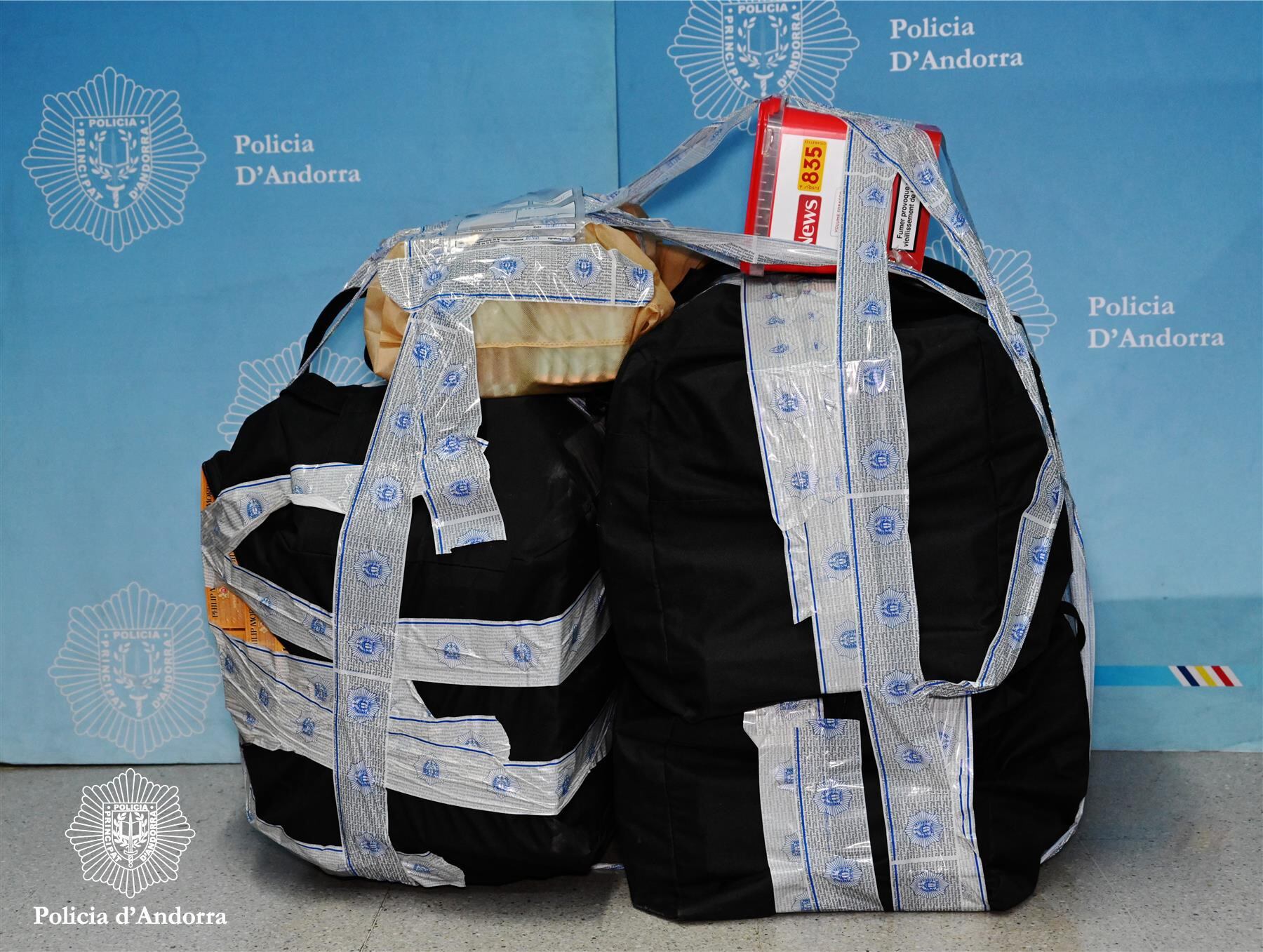 Imatge del tabac decomisat en una operació anticontraban.