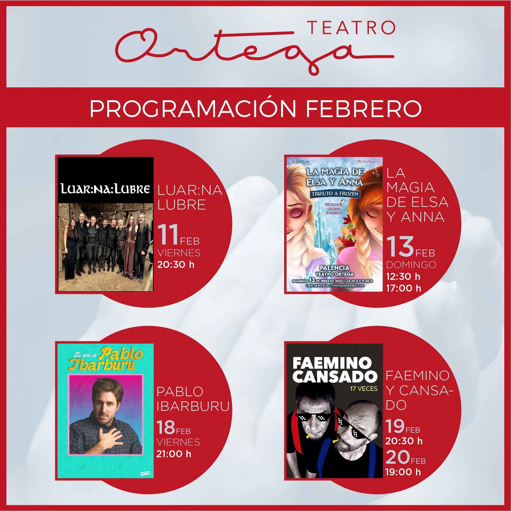 Programación del mes de febrero en el Ortega