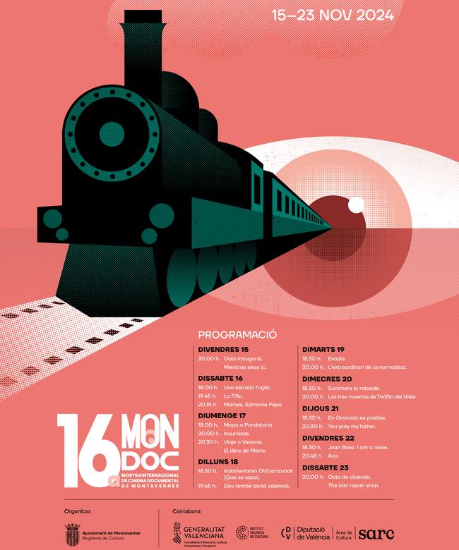 Cartel con la programación del MONDOC 2024.