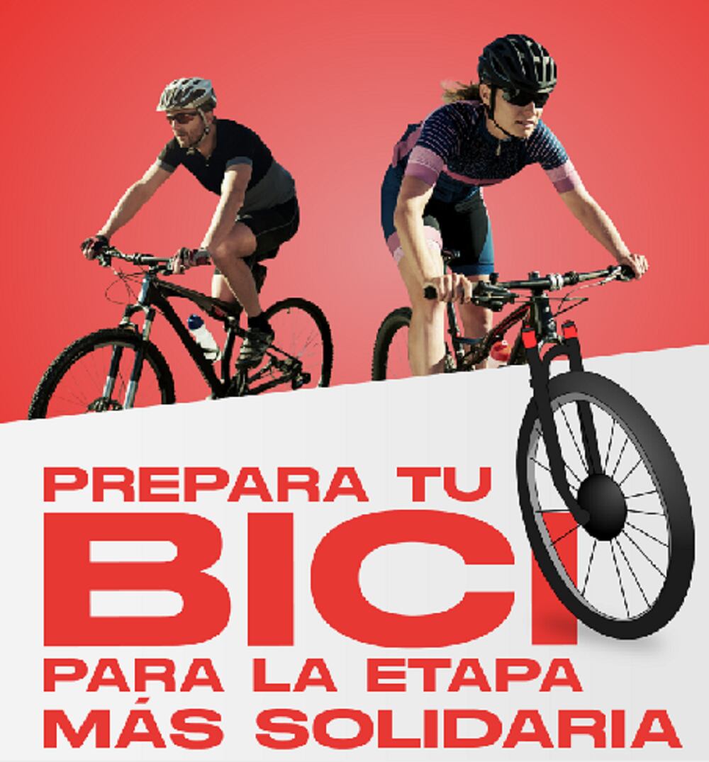 Cartel de la marcha benéfica en bici que organiza el centro comercial Nassica y en la que colabora la Fundación Alberto Contador.