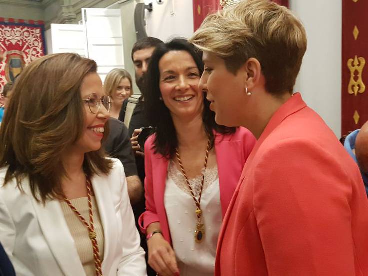 Noelia Arroyo y Ana Belén Castejon en una foto de archivo tras las elecciones municipales de 2019