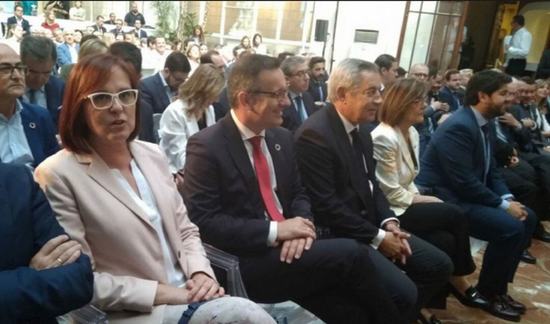 La última vez que coincidieron Isabel Franco, Diego Conesa y Fernando López Miras fue en el Foro Nueva Murcia