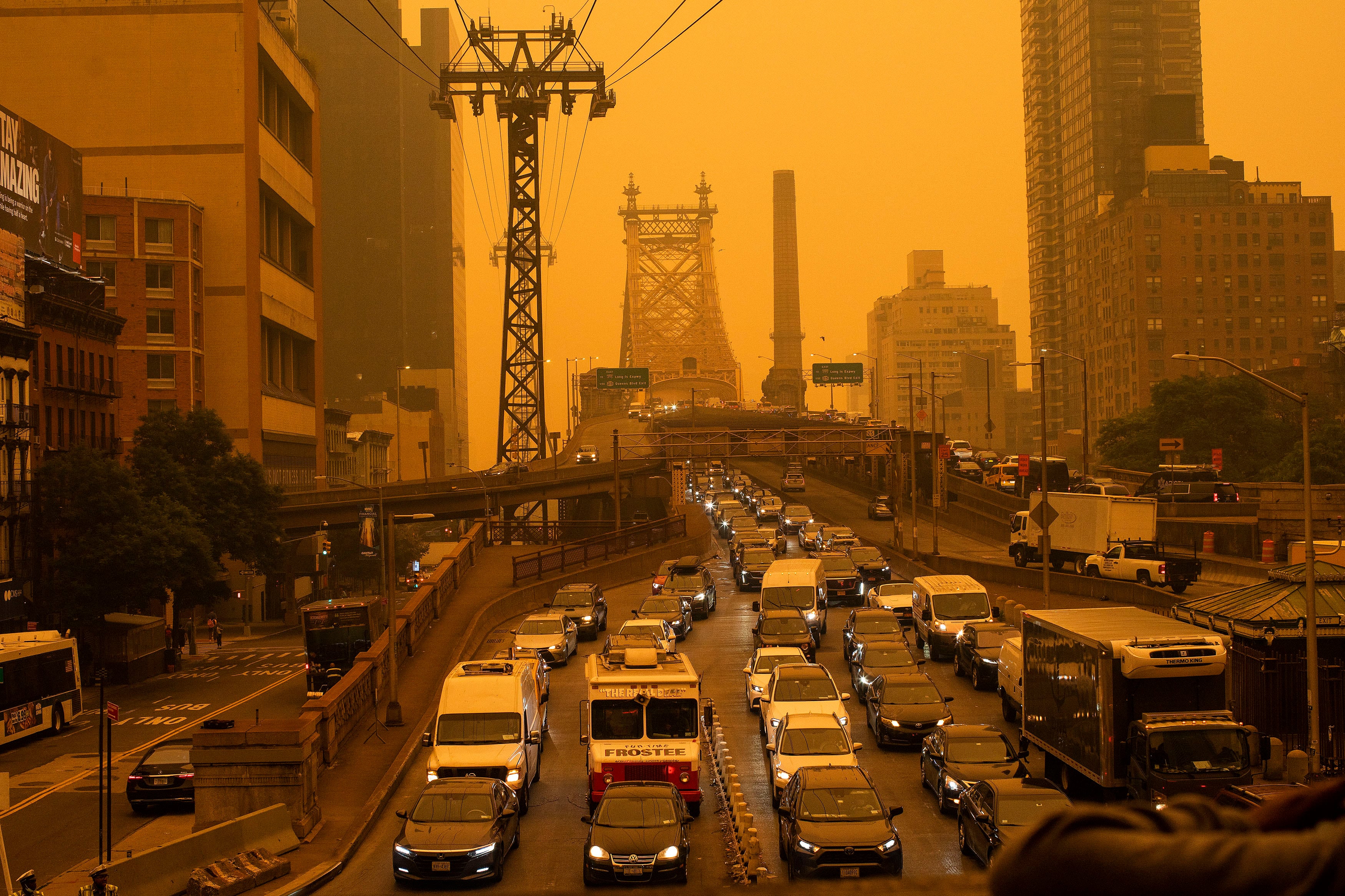 Imagen de las calles de Nueva York tomadas por el humo que procede de los incendios en Canadá