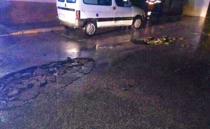 Efecte de la caiguda d'un llamp al centre de Valls