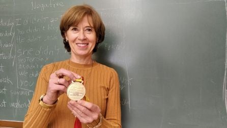 Lola Sánchez con la medalla de oro