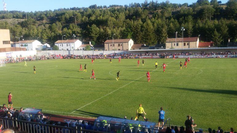 Un momento del encuentro entre el Numancia y el Atlético de Madrid en El Burgo de Osma.