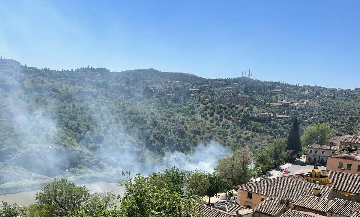 Imagen del lugar del incendio en Toledo