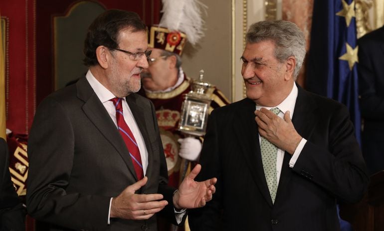 Celebración del día de la Constitución en el Congreso de los Diputados. Rajoy y Posada.