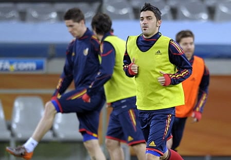 Los jugadores de la selección en el último entrenamiento antes del partido ante Portugal