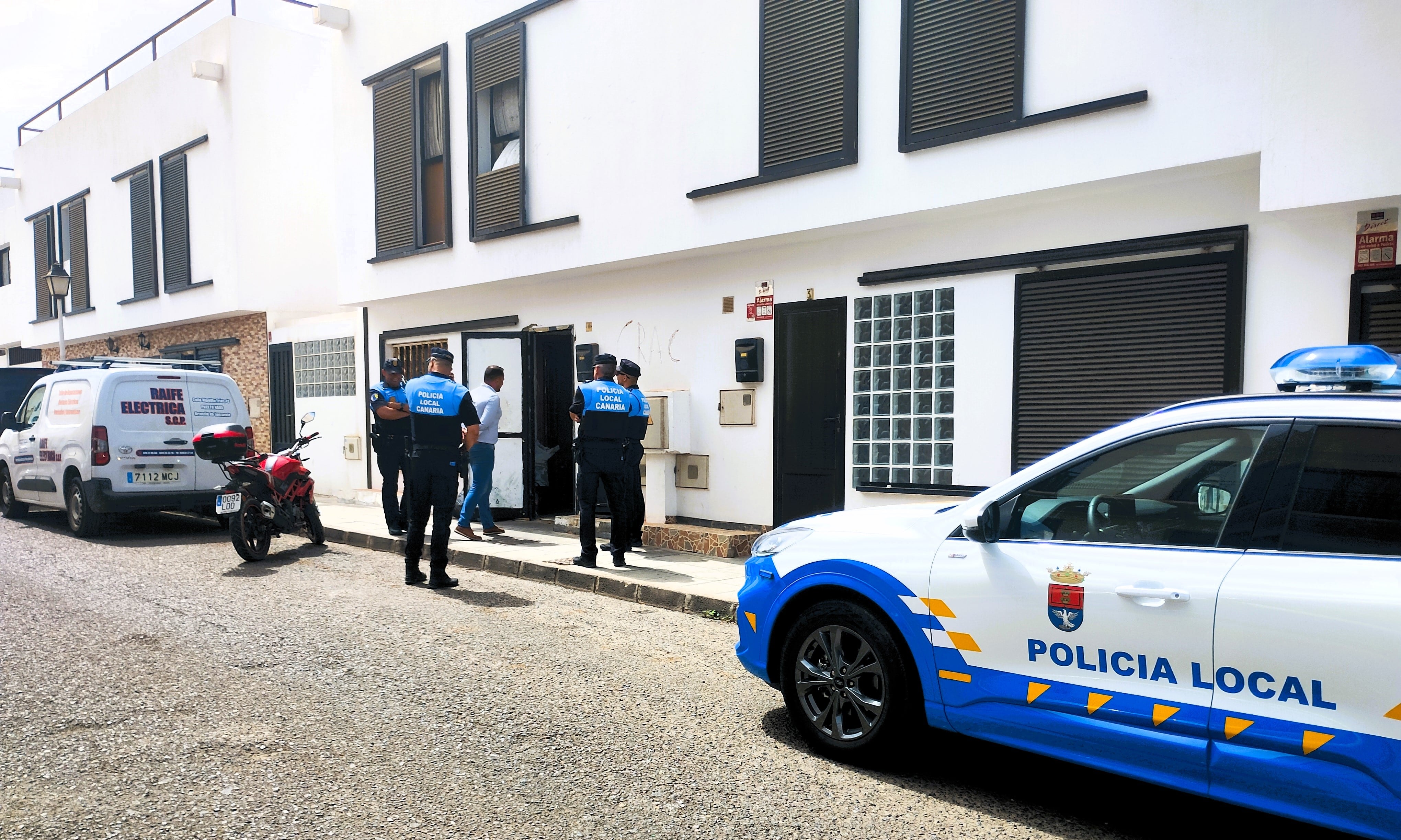 Dispositivo de la Policía Local de Arrecife en Argana Alta.