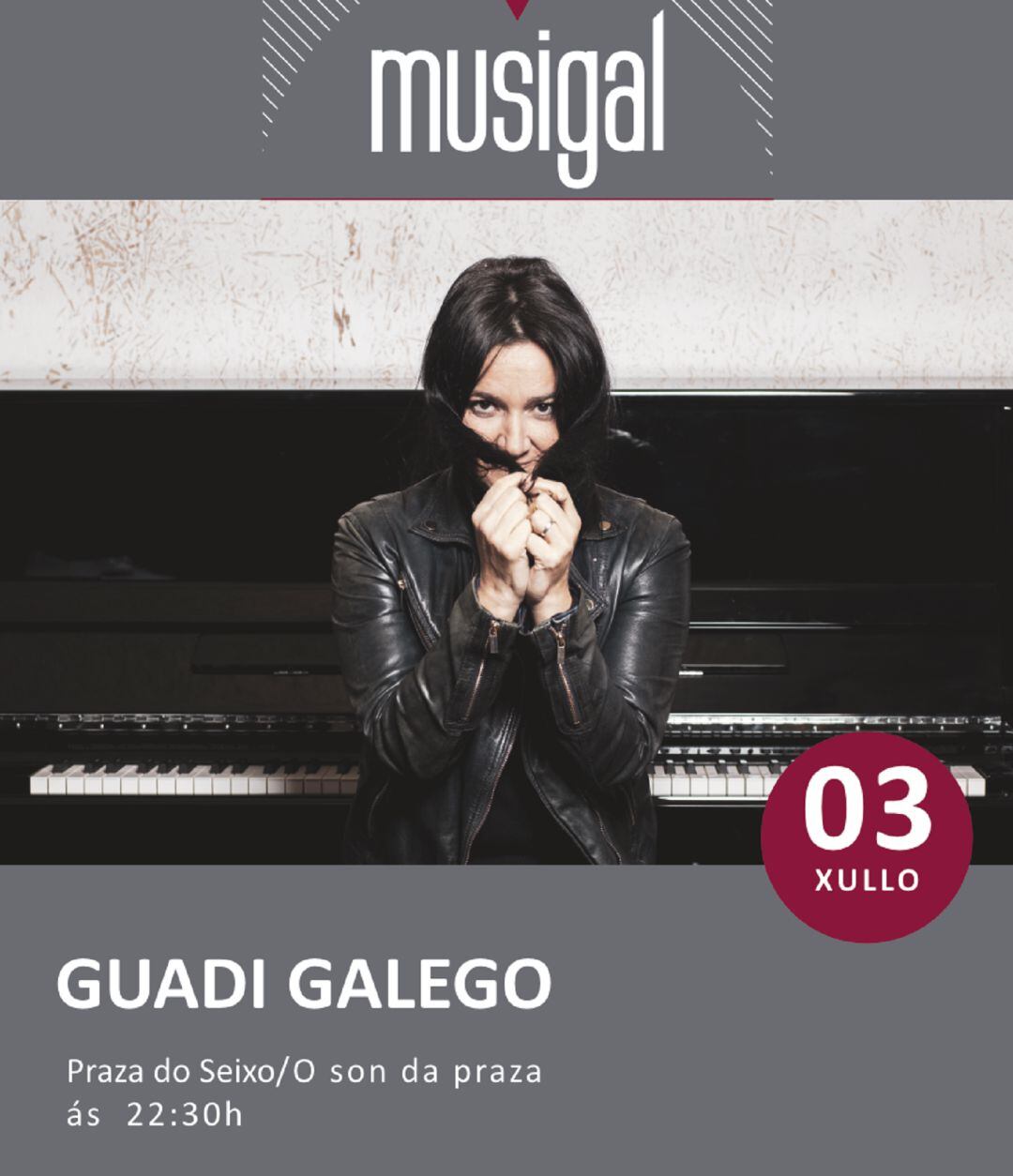 Cartel del Concierto de Guadi Galego en Tomiño.