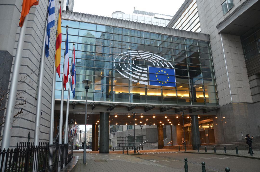 Entrada al edificio del Parlamento Europeo de Bruselas