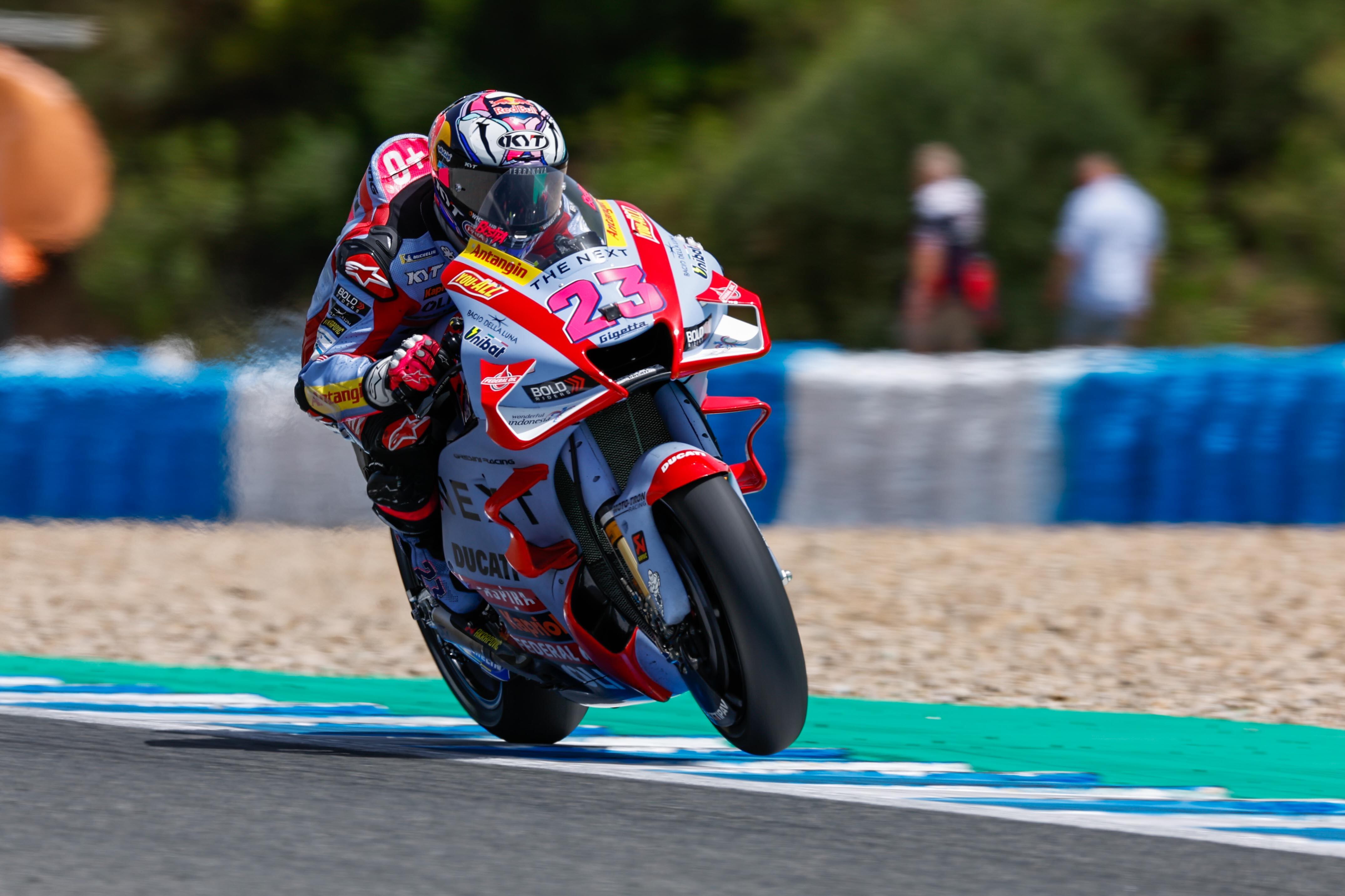 Bastianini durante los entrenamientos del sábado en el Circuito de Jerez