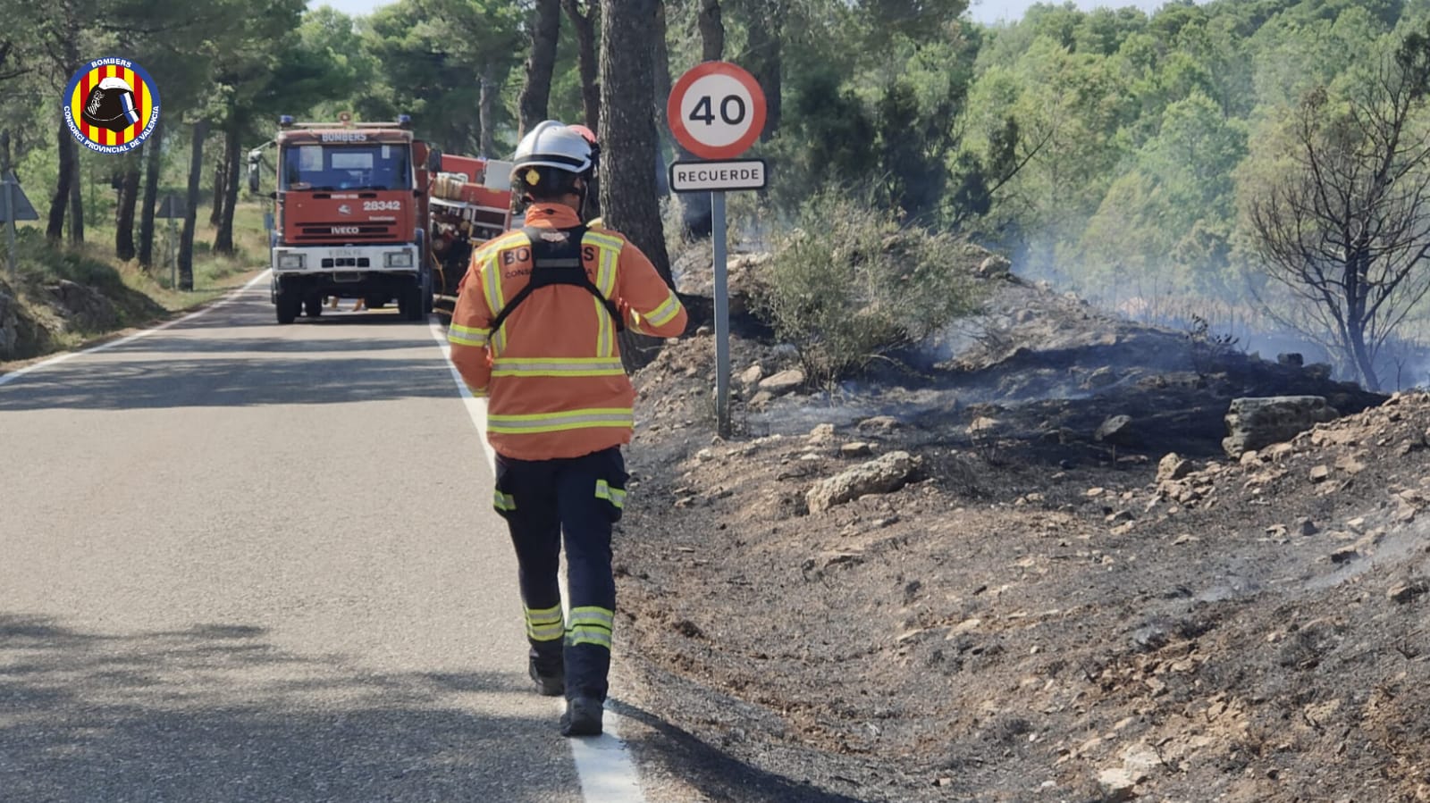 Actuación en el incendio de Moixent (Fuente: Consorcio de Bomberos)