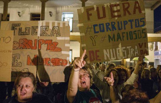 Imagen de una protesta contra la corrupción en Madrid
