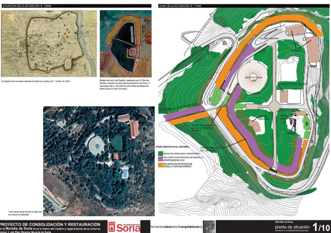Plano de actuaciones en la muralla.