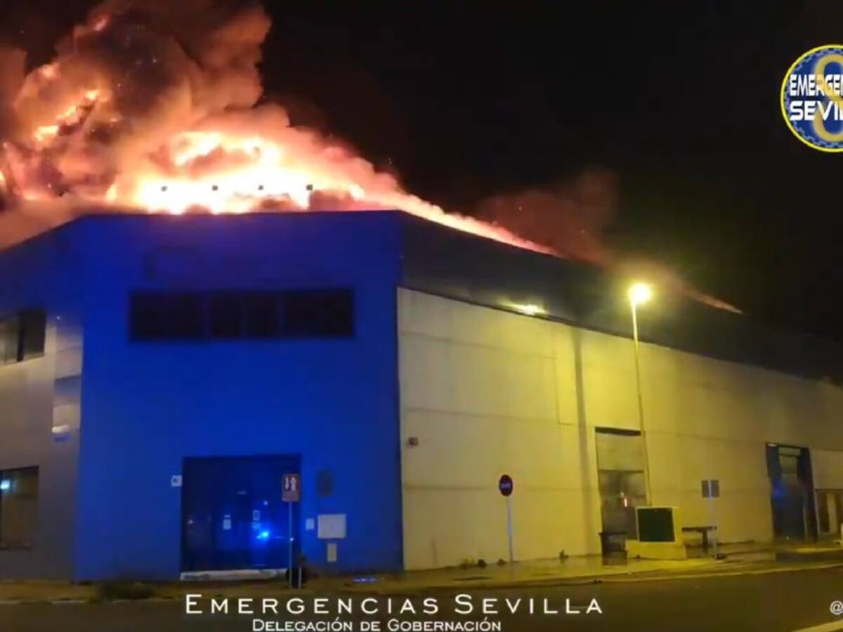 Un incendio arrasa una nave del Polígono Industrial El Pino