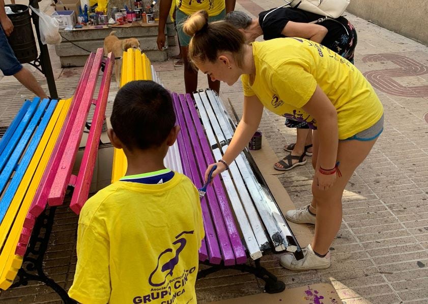 Los participantes, tras pasar por La Brújula, organizan acciones para el resto de la ciudad.