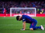 BARCELONA, SPAIN - FEBRUARY 11: Luis Suarez of FC Barcelona reacts during the La Liga match between Barcelona and Getafe at Camp Nou on February 11, 2018 in Barcelona, Spain. (Photo by Alex Caparros/Getty Images)