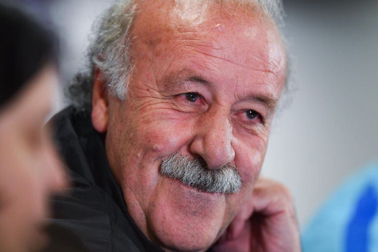 Del Bosque durante una rueda de prensa 