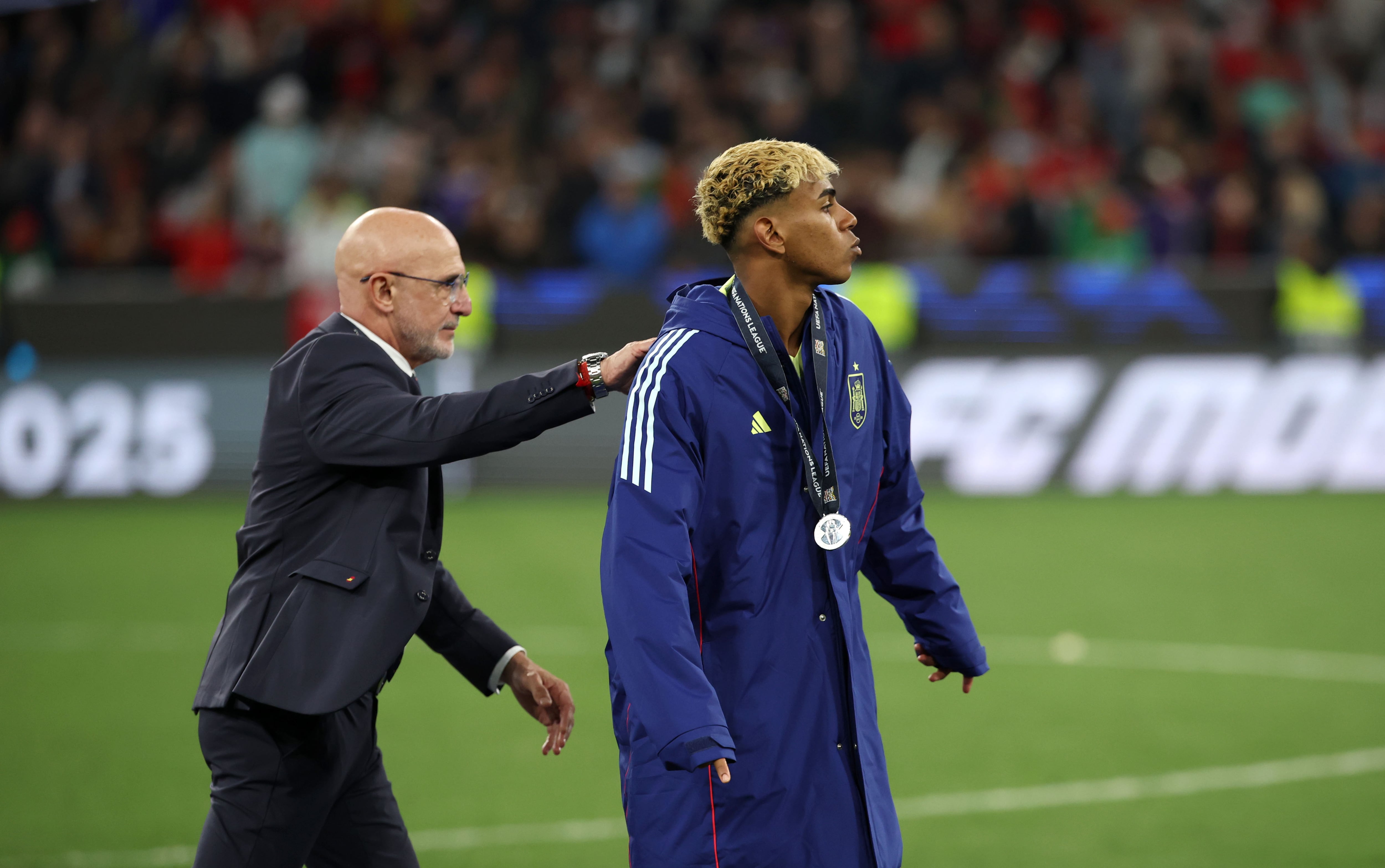 Lamine Yamal y Luis de la FuentePhoto: Christian Charisius/dpa (Photo by Christian Charisius/picture alliance via Getty Images)