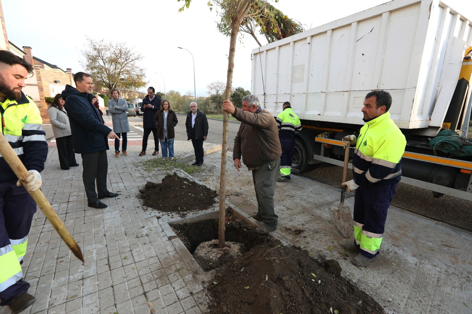 El alcalde de Toledo, Carlos Velázquez, visitan los trabajos del tercer plan de arbolado