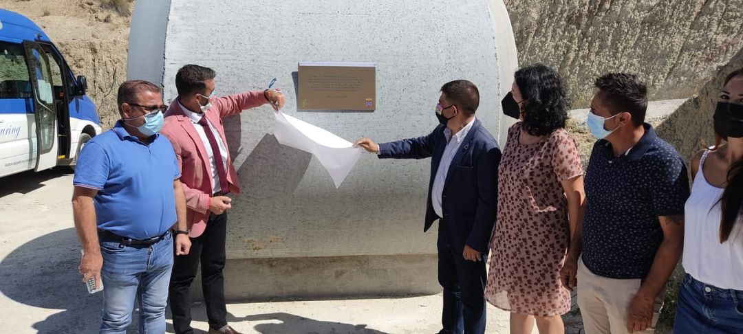 Inauguración de la nueva conduccion en el Barranco del Canal de Huesa 