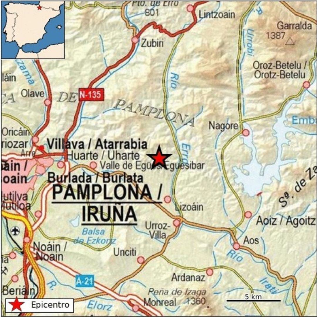 Un terremoto de magnitud 4,3 en Lizoáin (Navarra) se deja sentir en más de una treintena de localidades