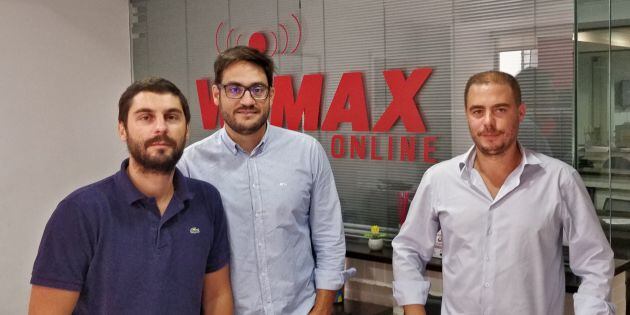 De izquierda a derecha, los fundadores y directivos de la empresa lorquina, Ángel Manuel Martínez, Francisco Molina y Javier Martínez