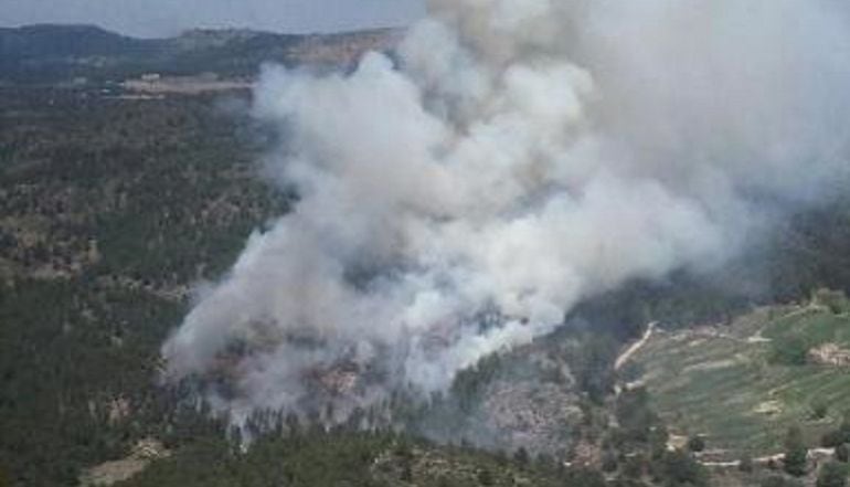 El incendio es forestal y se está quemando una pinada 