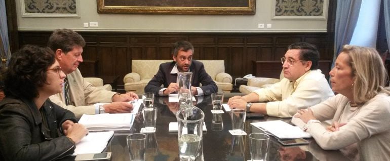Junta de portavoces municipales en el Concello de A Coruña. Foto de archivo